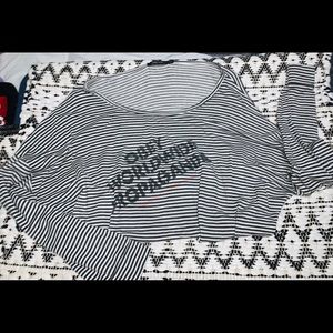 Obey long sleeve off the shoulder top